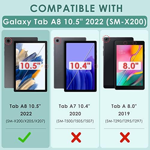 DETUOSI tanka futrola za Samsung Galaxy Tab A8 10.5 2022, Galaxy Tab A8 10.5 inčni poklopac za Tablet, 【Auto Sleep/Wake】Trostruki