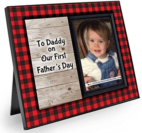 Očel Day Frame za sliku | tati na dan našeg prvog oca | Okvir za slike za Day Day Day | Veličina 8,25 x 5 za radnu površinu | Drži