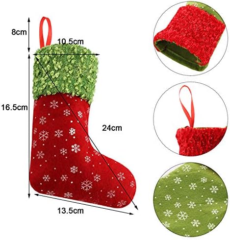Sinhood 9 inčni božićni mini čarape plaćene snežne pahulje božićne čarape božićno drvce visi skladišta za Xmas Nove Godišnje ukrase