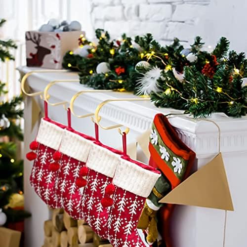 Axjj Božićni držači za mantle set 4, Božićna držač za čarape za božićne ukrase, kamin, kuke za čarape