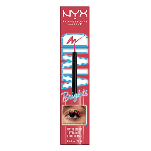 NYX PROFESSIONAL MAKEUP Vivid Brights Liquid Liner, olovka za oči otporna na razmaze sa preciznom crvenom bojom