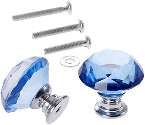 Vieue ručke 2 pakovanja plava 30mm dijamantski oblik Kristalno stakleno ručice ladica ormara vuče ručke kuhinjske vrata Ormar Hardware