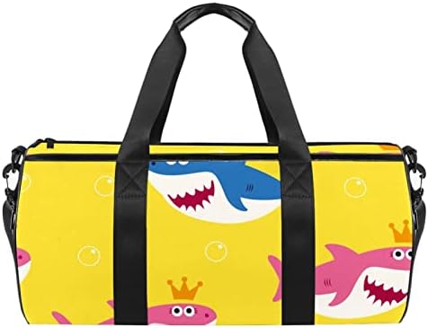 MaMacool Cartoon Crown Shark torba za nošenje preko ramena platnena putna torba za teretanu Sport Dance Travel Weekender