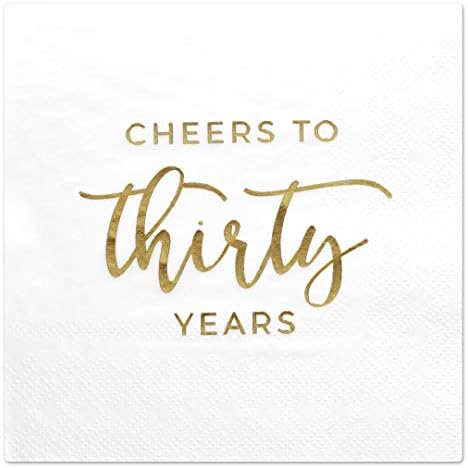 ANDAZ Press Cheers do trideset godina, COLNY COULTE COKTEL COKTEL NAVEDE, zlatna folija, skupno 50-pakovanje za jednokratnu upotrebu