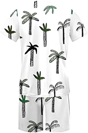 Muškarci Proljeće ljeto odijelo Plaža Kratki rukav Sportska majica s kratkim setom 2 komadna košulja pant sa ležernim odijelom bijelo