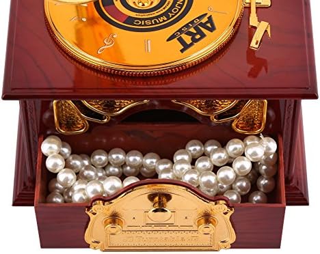 Yosoo Mini retro gramofon Phonograph muzička kutija, klasična vintage Trumptovarna gramofon Art Disc Music Box sa make up kutije i