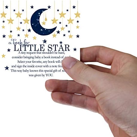 Papir Clever Party Twinkle Little Star Baby Shower knjiga zahtjev za knjige pozivnice umetci Boys-Navy i Gold Moon
