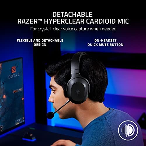 Razer Barracuda X Wireless Multi-Platform Gaming i mobilne slušalice : 250g Ergonomski dizajn-odvojivi HyperClear Mic - 20 h baterija-kompatibilna