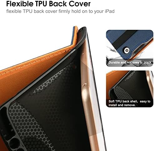 iPad futrola 10. generacije 2022, iPad futrola od 10,9 inča sa ugrađenim držačem za olovku, zaštitni kožni poklopac Folio postolja