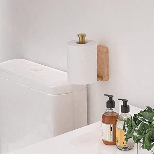 Kupaonica Držač ručnika Bijeli + mesinga WC držač papira Zidni nosač, metalni ručnik za kupanje za presavijeni ručnik, držač za toaletnu
