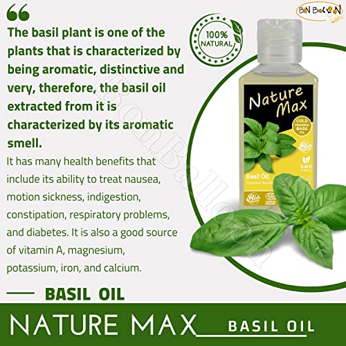 Nature Max ulje bosiljka organska prirodna nerazrijeđena čista za njegu kože & kosa hladno prešana vrhunska kvaliteta ️يت الريحان