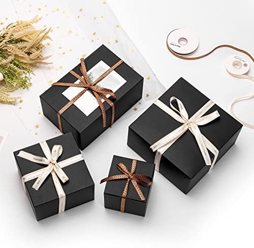 Mcfleet Crne poklon kutije sa poklopcima 8x8x4 inča 25 kutija za prijedloge mladoženja kartonska Poklon kutija za poklone, zanatske kutije za Božić, vjenčanje, maturu, praznik, pakovanje rođendanskih poklona