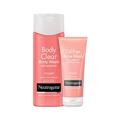 Neutrogena sredstvo za pranje lica s aknama Bez ulja, 6.7 fl. oz sa Neutrogena Body Clear acne Treatment pranje tijela, 3 x 8.5 fl. Oz