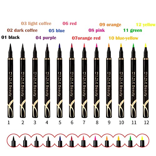 Guolarizi Colors Eyeliner šarena boja dugi Eyeliner Liquid 12 Liquid Lasting Pen Liner vodootporna tečnost 1ml olovke za otkrivanje