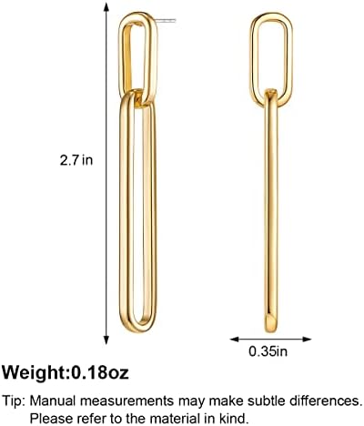 14k zlatne geometrijske Drop Dangle naušnice za žene Long Link Dangle Naušnice nakit poklon