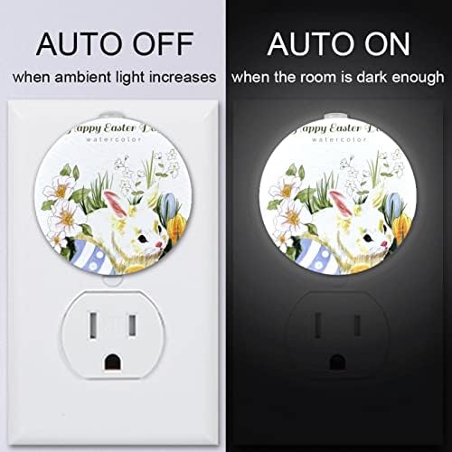 2 paketa Plug-in Nightlight LED noćno svjetlo sa senzorom sumraka do zore za dječiju sobu, rasadnik, kuhinju, hodnik akvarel Bijelo