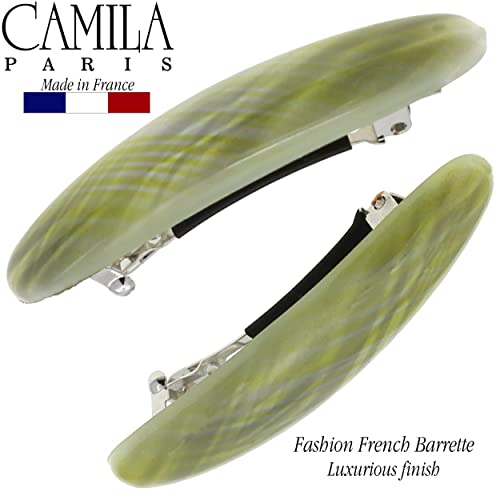 Camila Paris CP3390 Francuska kopča za ukosnicu za kosu za djevojčice, sivo zeleni mali Set od 2 kopče za kosu za čvrsto držanje za