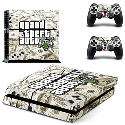 Igra Grand GTA Theft i Bauto PS4 ili PS5 naljepnica za kožu za PlayStation 4 ili 5 konzola i 2 kontrolera naljepnica Vinyl V4987