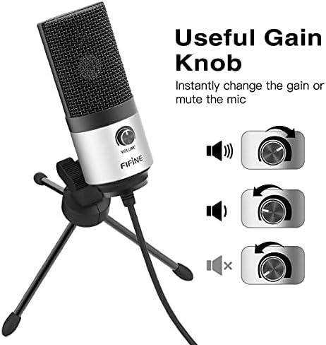 FIFINE mikrofon za snimanje i Karaoke mikrofon, USB kondenzatorski mikrofon za Zoom Video sastanak online čas na PC računaru, dinamični