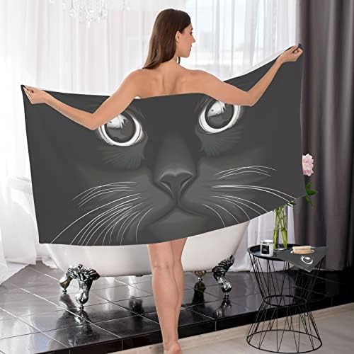 Crna mačka ručnik za kupanje pamučni ručnici za kupatilo za kupatilo kupatilo ručnici ukrasni set 1 ručnik za kupanje 1 mekani upijajući