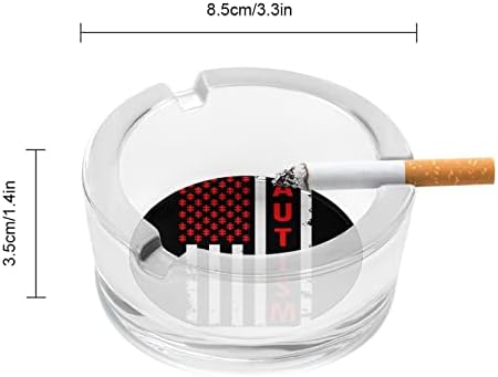 Autizam Američka zastava za pušenje pepeljasto staklo za cigarete za cigarete za pladanj pepela Custom Turder Worker Okrugli futrola