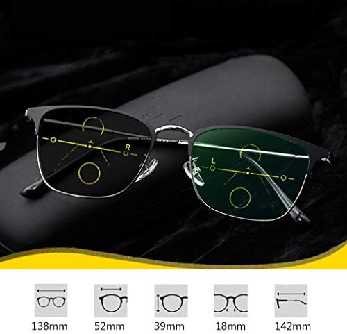 Fotokokromične progresivne multifokalne naočale za čitanje, retro metalni okvir i leće smole, antimonirane zaklopke Polarizirane dalekovid sunčane naočale