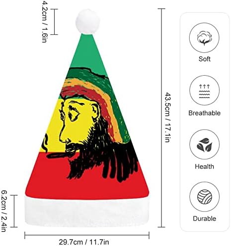 Portret Rastafarian sa cigaretom Božić šešir Santa šešir Funny Božić kape Holiday Party kape za žene / muškarci