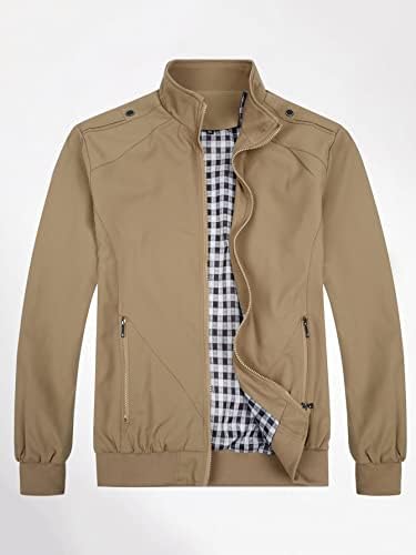 Oshho jakne za žene - muškarci Gingham obloženi zip jaknu