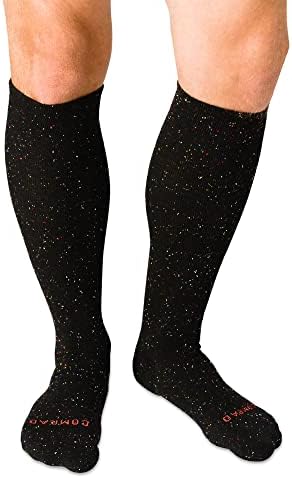 Kolee visoke privremene čarape Pamuk Black Confetti Veliki široki tele