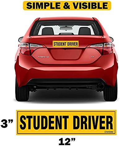 TOTOMO Studentski Magnet za Auto znak-velika 12 x3 magnetna Reflektirajuća sigurnost vozila za nove početnike vozača uklonjiva naljepnica branika molimo budite strpljivi