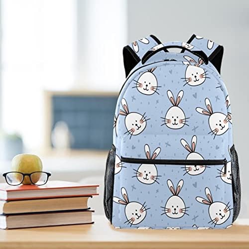 Adamion Teen Girls School Backpack Rabbit Cartoon Blue BookBag Travel Laptop ruksak casual paketi 11,5x8x16 u