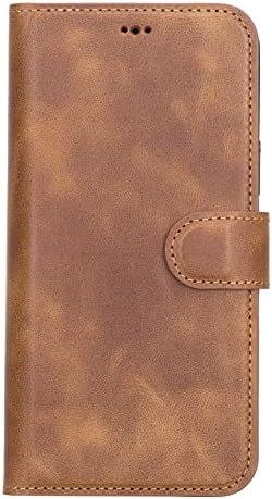 HARDISTON ručno rađena torbica za novčanik od prave Premium kože za iPhone 13 Pro Max - dvostruki držači za Folio kartice - odvojivi