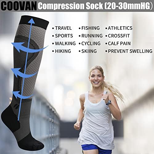 Covanske čarape za kompresiju za muškarce i žene 20-30 mmhg koljena visoke kompresijske čarape za podršku čarapama