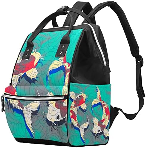 Guerotkr putnički ruksak, torbe za pelene, ruksačka torba pelena, riblji šaran šareni