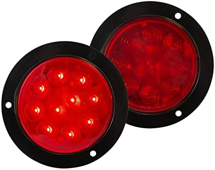 EVERESTHD 2kom okrugla prikolica Zadnja kočiona svjetla 10 LED Crvena 12v 4 pozicione lampe za markere vodootporna sočiva za Kenworth