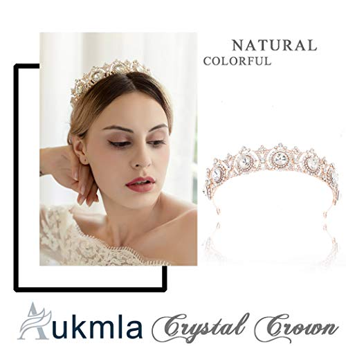 Aukmla Crystal Queen krune i Tiaras Rhinestones svadbena kruna vjenčana pokrivala za glavu traka za glavu za kosu za žene