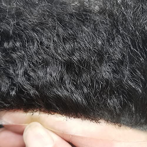 Afro Tupee za muške tkane jedinice zamjena ljudske kose za crne muškarce Afro Curl 360 Waves Unit 8x10 muški ukosnica ubrizgana koža