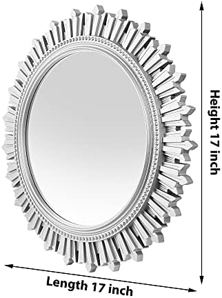 EFINITO 17 inča srebrno dizajnersko ogledalo za kupatilo zidni umivaonik spavaća soba salon šminke ogledalo za šminkanje