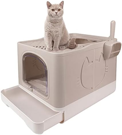 PetPrime sklopiva kutija za smeće za mačke gornji bočni ulaz toalet za mačke zatvorena Kahlica za mačke velika natkrivena ladica tipa