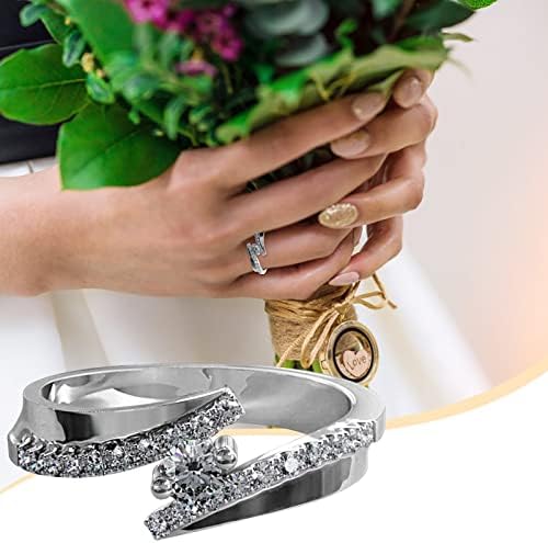 Zaručnički okrugli rezani Cirkoni za žene vjenčani prstenovi nakit za žene puni dijamant ženski prsten dijamantski prsten za smolu