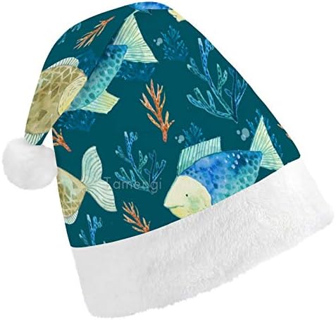 Božić Santa šešir, okean riba Božić Holiday šešir za odrasle, Unisex Comfort Božić kape za Novu godinu svečani kostim Holiday Party