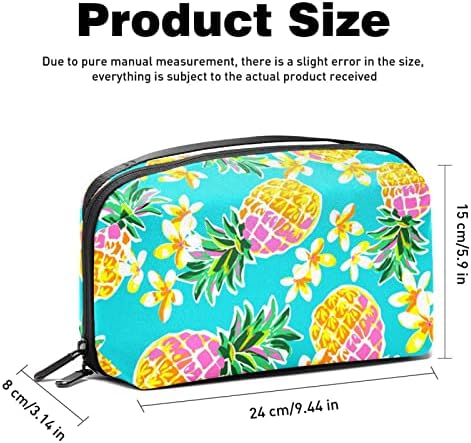 Torbica za nošenje putna torbica torba USB kabl Organizator džepni dodatak Zipper novčanik, Havajsko voće ananas cvijet ljeto moderno