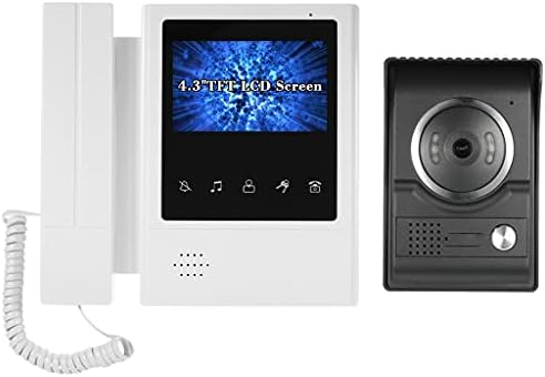 XDCHLK 4,3 inča žičano video zvono za vrata sa funkcijom otpornom na kišu za noćni vid vizuelni interfon dvosmjerni Audio Video portafon