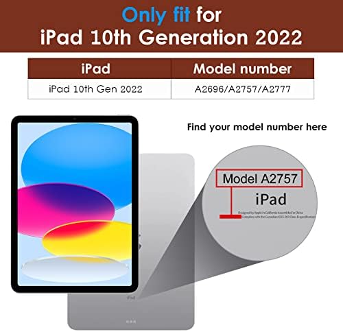 Dtto iPad futrola 10. generacije 10,9 inča 2022, premium leather Business Folio poklopac postolja sa držačem za olovku - automatsko
