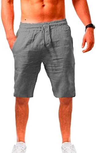 Jeke-DG muške pamučne kratke hlače Ležerne prilike Stretch struk Kapri kratke hlače Aktivne vježbe Lounge Hotcres