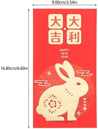 Yardwe 2023 kineske crvene koverte: 60kom Nova Godina crveni paketi godina zečje lunarne Nove godine Hong Bao zec godina crveni džepovi
