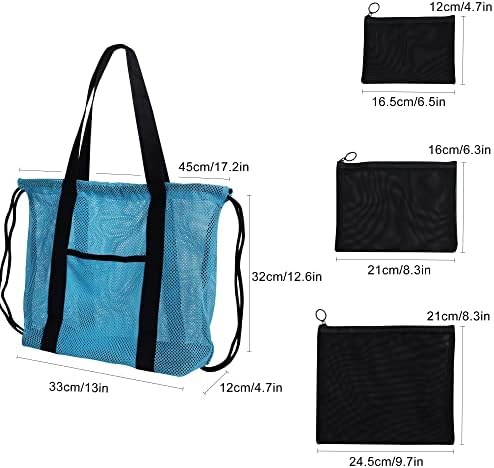 MyKazoe mrežasta torba s vezicama ruksak Torba za kupanje torba za kupanje putna torba za kupovinu sa 3 Bonus mrežaste kozmetičke
