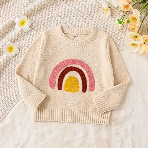 Baby pleten Topli džemper Toddler Boys Girls Cute Rainbow uzorak pulover Duks pada zimska odjeća