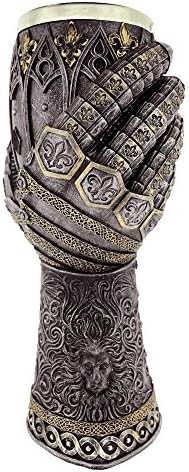Pacific Giftware Medieval Knight Lions Heart Gauntlet Style Wine Pehar 9 H