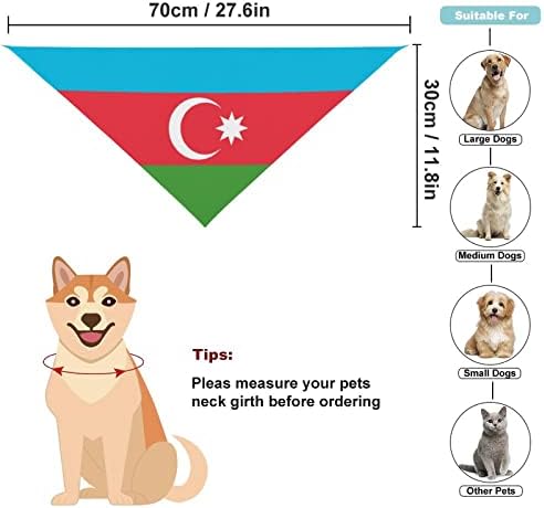 Zastava države Azerbejdžan Dog Bandana PET šal TRIANGULARNI BIBS Ispisan pribor za maramu